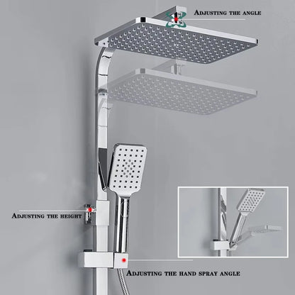 Chrome/Black Brass Shower Faucets Bathroom Shower Mixer Faucet Shower System Rainfall Shower Set Shower Spray For Bathroom