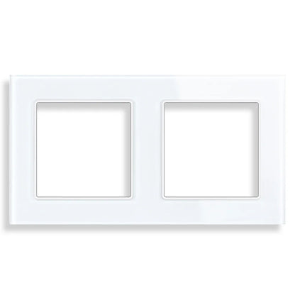 SRAN F6 Serie mehrere Rahmen Weiße Panel aus gehärtetem Glas, EU FR UN-Steckdosen und Schalter Dimmer-Lüfter-Fußlampe Rj45-Modul DIY