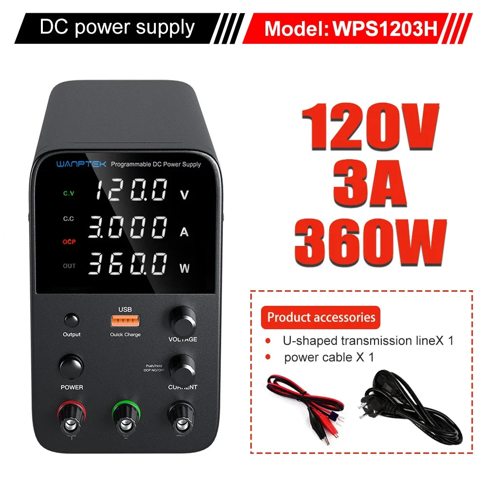 Wanptek Laboratory Power Supply 30V 5A / 30V 10A With OCP Short-Circuit Protection AC 220V/110V Auto Switching Preset Current.