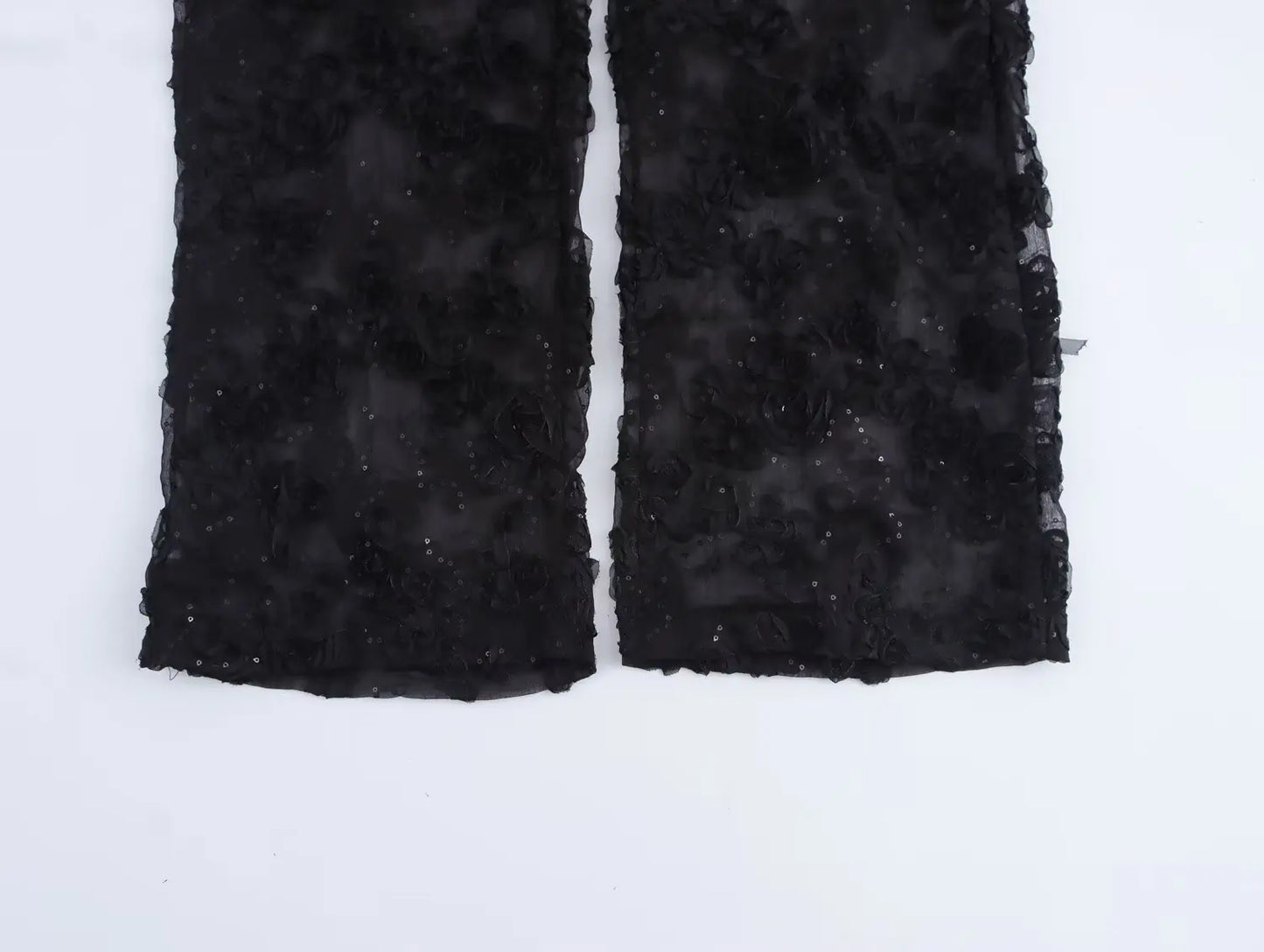 MUJER Sequin Pants Sets for Women 2 Pieces Flower Women's Pants Blazer Suits 2 Pieces Sets Women Outfit Semi Sheer Trousers Sets.