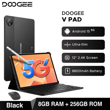DOOGEE V Pad 2 In 1 5G Tablet 12" Screen Dimensity 7050 Android 15 32GB RAM (8+24) 256GB ROM8800mAh Battery Ultra-thin Smart Pad