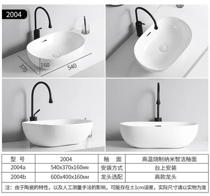 Arbeits platte Waschbecken Seite Entwässerung Keramik Waschbecken Balkon Waschbecken Kunst becken Einzel becken quadratischer Kreis