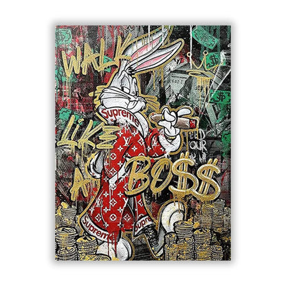 MINISO Disney Marvel Donald Duck Home Living Room Bedroom Art Poster Street Graffiti Children's Room Wall Mural Canvas HD Prints.