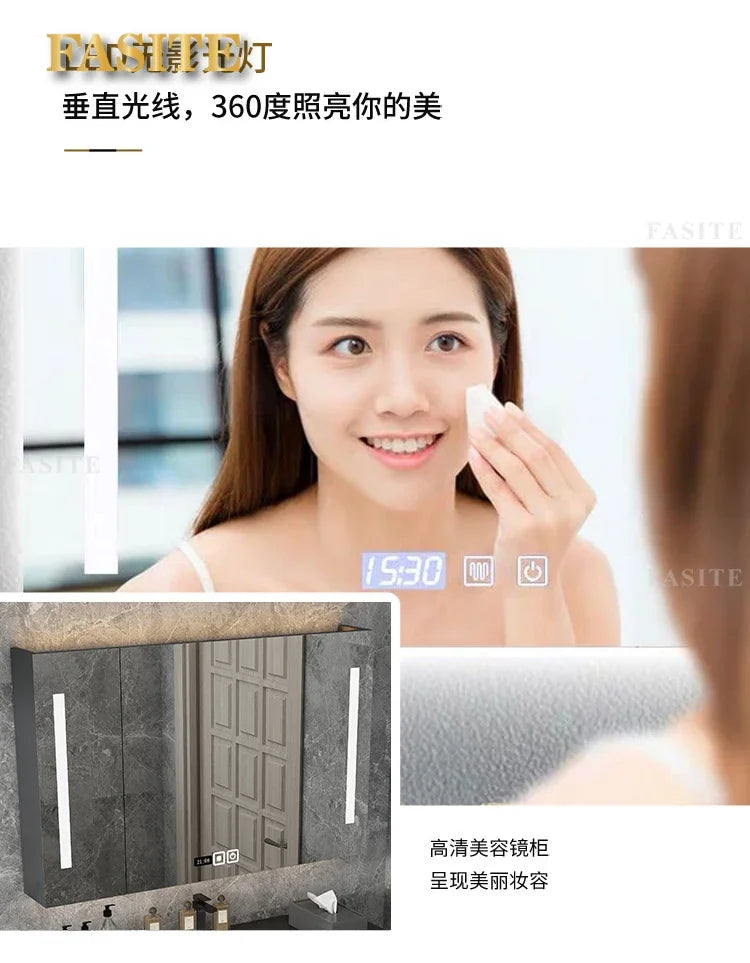 Leichter, luxuriöser Badezimmerschrank aus Steinplatten, integriertes Waschbecken, kombiniertes Waschbecken, WC-Waschbecken, nordischer einfacher Spiegelschrank