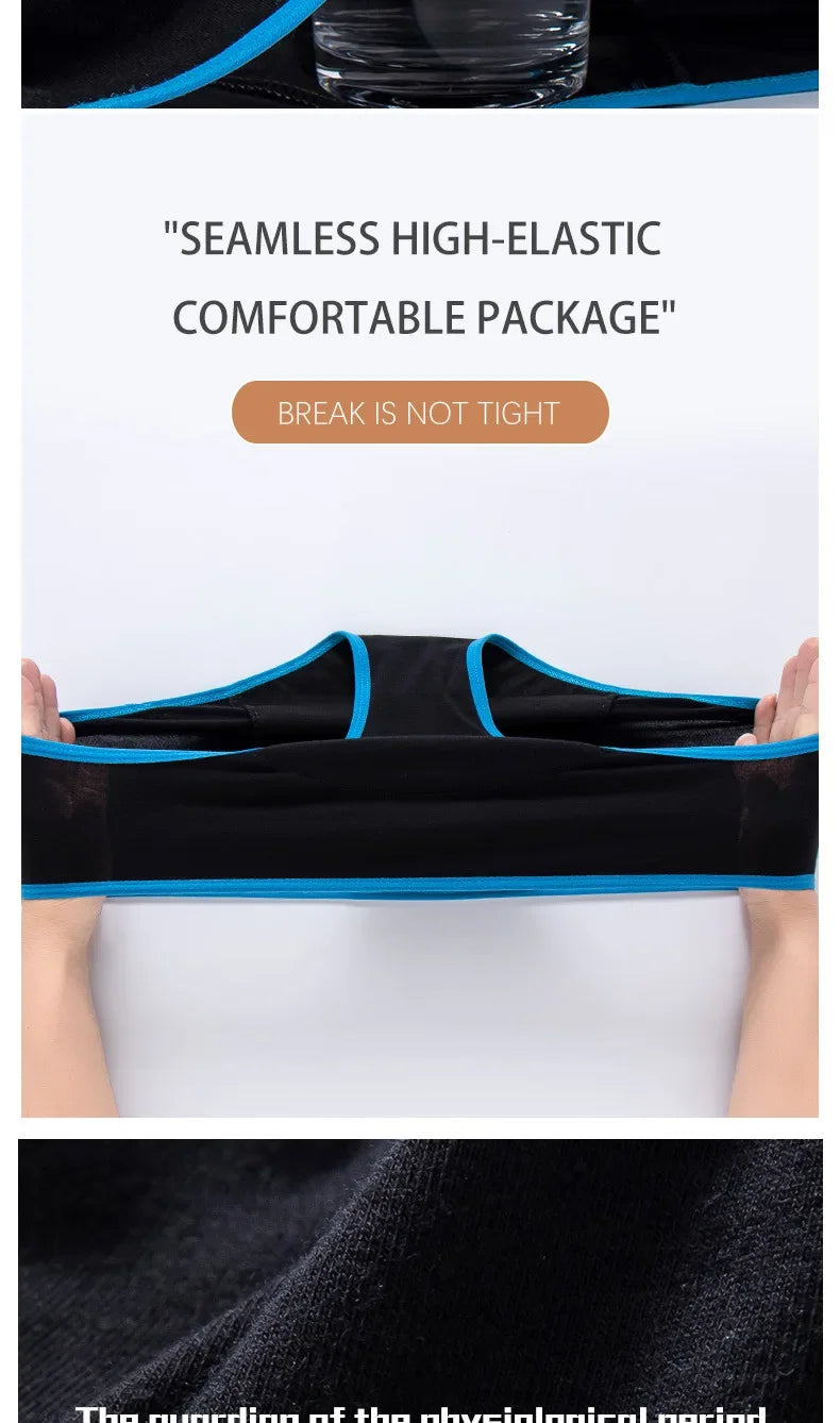 Women Menstrual Panties Leak Proof Briefs Solid Plus Size Cotton Panties Lingerie Absorbency Comfortable Physiological Underwear.