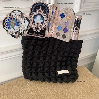 Makeup Set Flower Knows All in One GiftBox Glitter EyeShadow Palette Long Lasting Velvet Lip Cream Matte Blush with Cosmetic Bag.