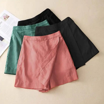 ZANZEA Women Summer Sports Shorts Korean Fashion Culottes 2025 Solid Casual Culotte Pant Elastic High Waist Shorts Streetwear.