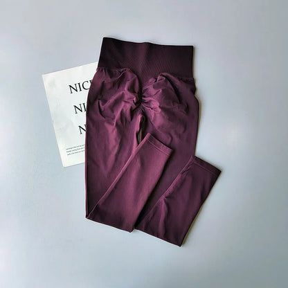 High Waist Belly-tightening Peach Buttocks Fitness Pants Unrestrained Cycling Pilates Skin-friendly High-elastic Yoga Leggings.