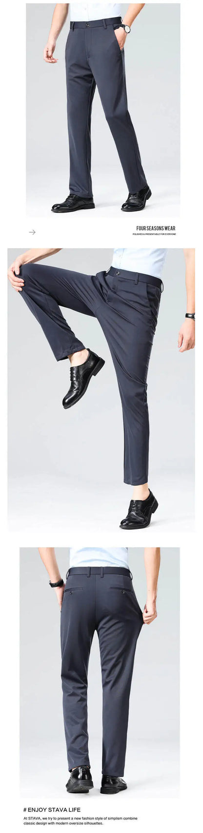 10 color casual pants, men's business casual suit pants, loose straight summer thin stretch suit pants.