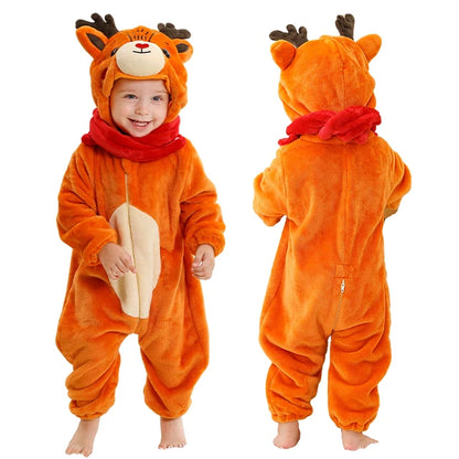 MICHLEY Winter Baby Strampler Mit Kapuze Flanell Cosplay Kleinkind Infant Kleidung Insgesamt Bodys Overall Kostüm Für Kinder Mädchen Junge.