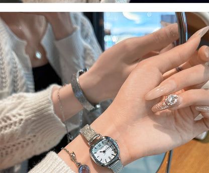 GEDI Golden Watch Light Luxury Quartz Stainless Steel Watch Casual Fashion Dress Temperament Waterproof Women's Wristwatches.