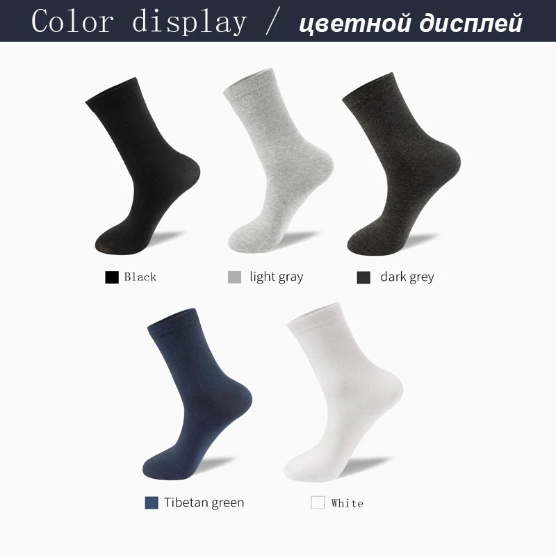 10Pairs/Lot Men Combed Cotton Socks Black Casual Business Breathable High Quality Man Sock New For Male Plus Size EU38-48.