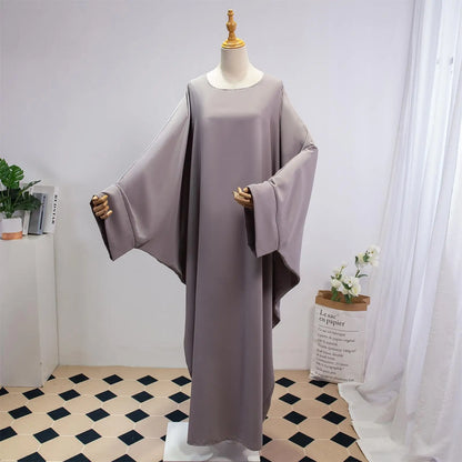 Two Pieces Muslim Abaya Women Jilbab Islamic With Hijab Clothing Dubai Saudi Robe Turkish Modesty Prayer Dresses Loose Kaftans.