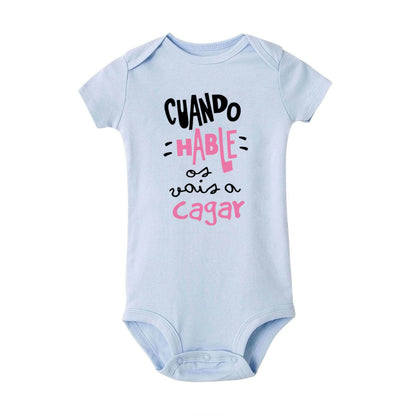 When I Talk You Mess Up The Gift Print Baby Strampler Säuglingsbodysuit Baby Niedliche Kleidung Neugeborene Kurzarm Bodys Kleinkind Geschenk.