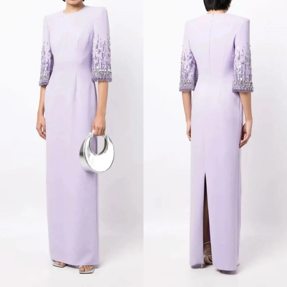 Maßgeschneiderte Ball Mesprit Exquisiter formeller Abend O-Ausschnitt A-Linie Perlen Pailletten S Maßgeschneiderte Anlasskleider Abschlussball Saudi-Arabien.