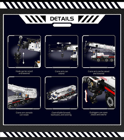 Mould King 17075 Technical Car Toys The RC Motorized LTM 1110 Crane Building Block Heavy-Duty Truck Brick Kids Christmas Gift.