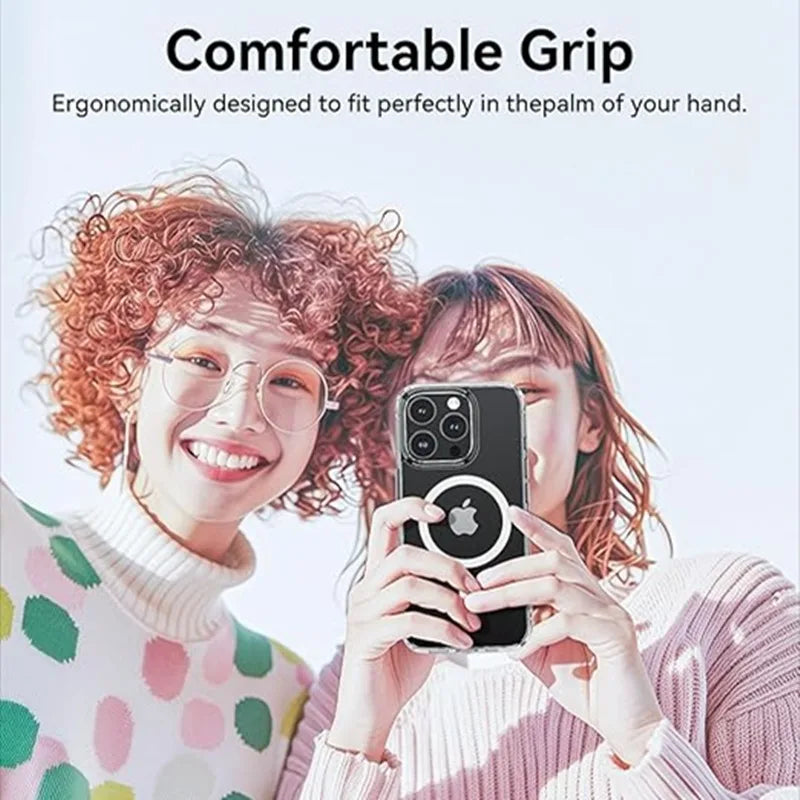 Original Magnetic Transparent Phone Case for Magsafe for iPhone 17 16 15 14 Plus 13 12 11 Pro Max Wireless Charge Back Cover.