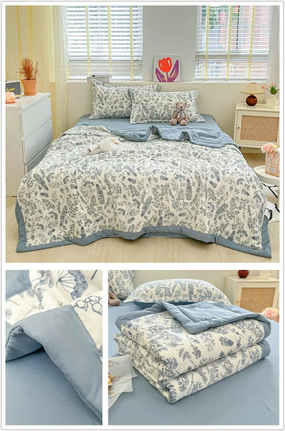 Printed Thin Duvet Skin-friendly Comforter 100x150cm for Kids Quilt Soft Bedspread Summer Blanket edredones (No Pillowcase).