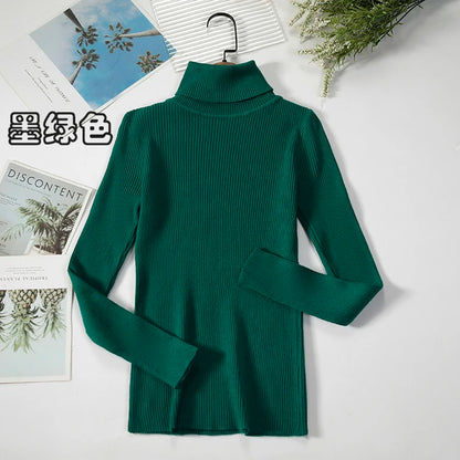JMPRS Rollkragenpullover Frauen Mode Einfache Winter Pullover Jumper Hohe Elastische Gestrickte Herbst Weibliche Grundlegende Tops Casual Bluse