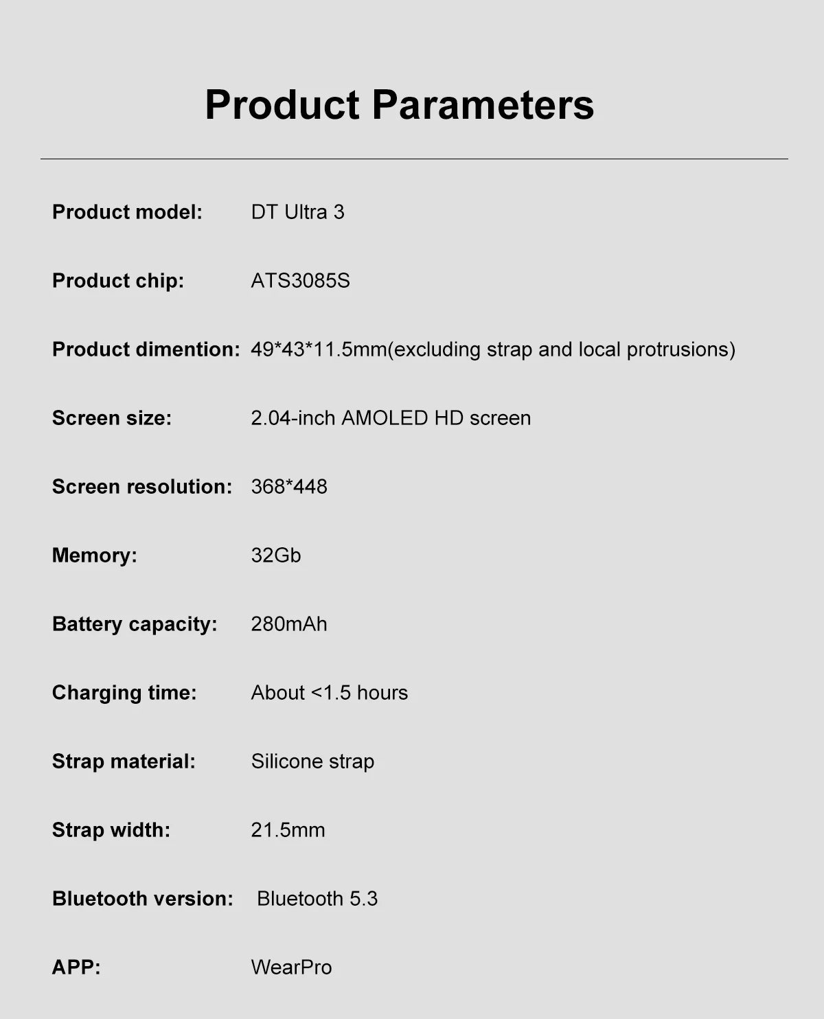 DT Ultra 3 Smartwatch Amoled Screen 4GB MP3 MP4 Player Bluetooth Network Sharing APP Store ChatGPT Smart AI Watch Men Sportwatch