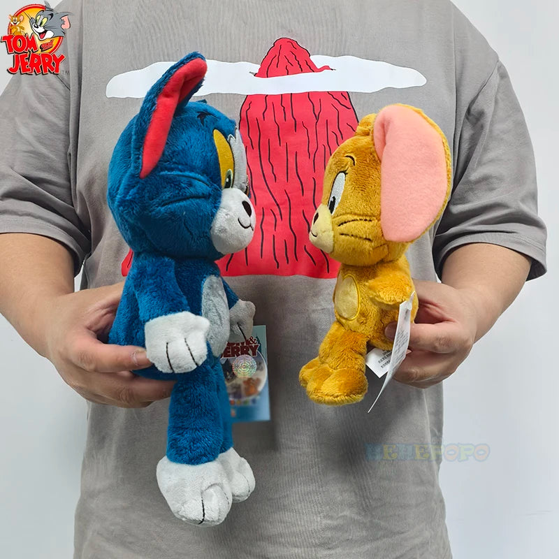 Tom and Jerry Plushies 32cm Tom 23cm Jerry Stuffed Dolls Movie Series Collectible for Kids.