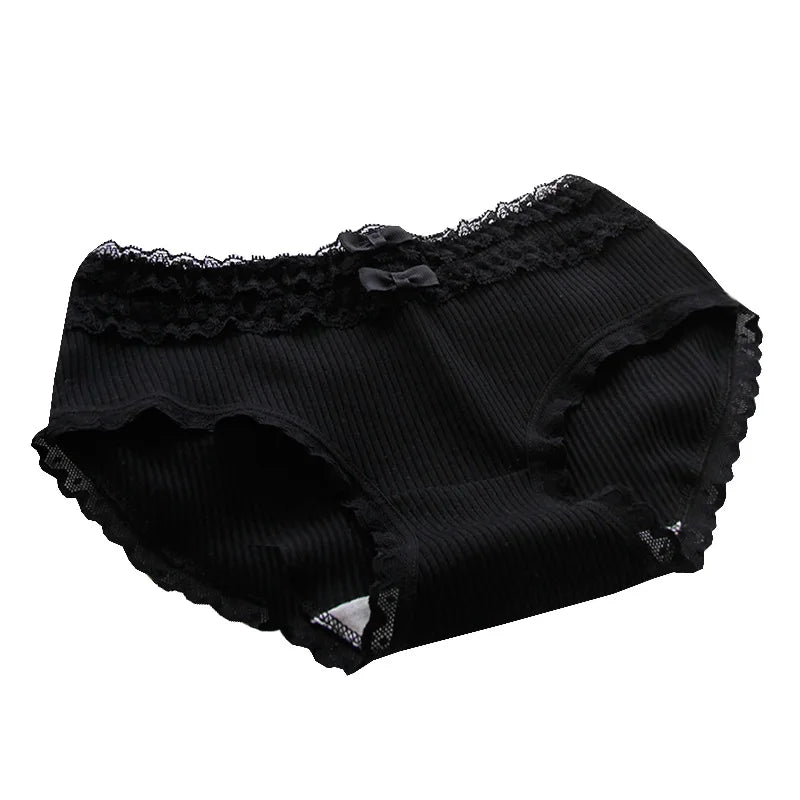 Cotton Women's Sexy Panties Black Underwear Girls Briefs For Ladies Shorts Soft Breathable Lingerie Intimates Underpant 5Pcs/Set.