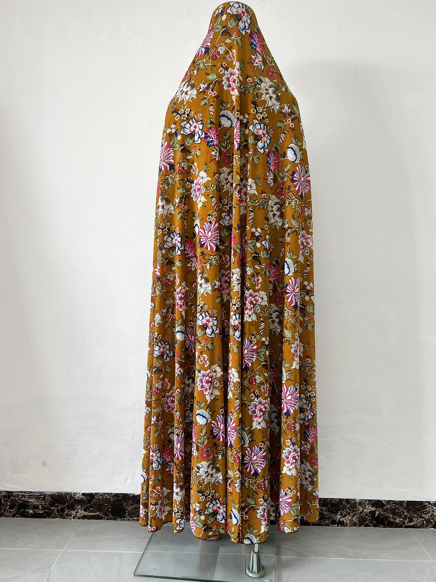 6XL  Muslim Womens Hooded Abaya African Sleeveless Prayer Garment Kaftan Dress With Hijab Floral Dubai Saudi Robe Ramadan