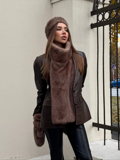 Schwarz Luxus Faux Pelzmantel Frauen Mode Oansatz Langarm Flauschigen Lose Jacke 2025, Winter Dame Verdicken Warme Straße Outwear