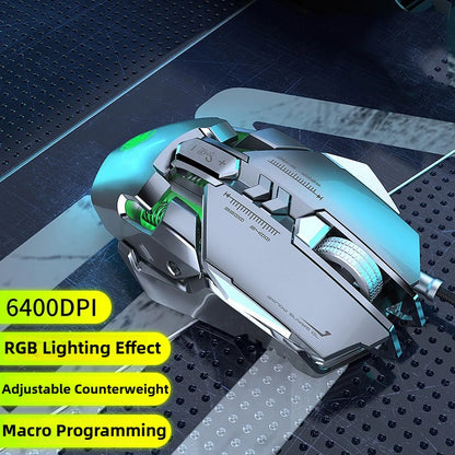 MK500 RGB Backlight Wired Mechanical Mouse 12800DPI Adjustable Macro Programming E-Sport Ergonomic Gaming Mouse For PC Laptop