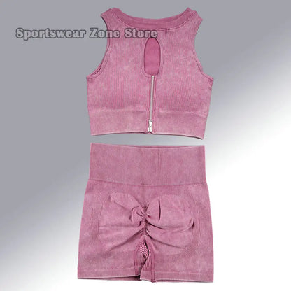 Yoga Suit High Waist Leggings Running Training Tights Sports Outfits Long Sleeve Crop Top Bra Seamless Fitenss Set Fitness Wear