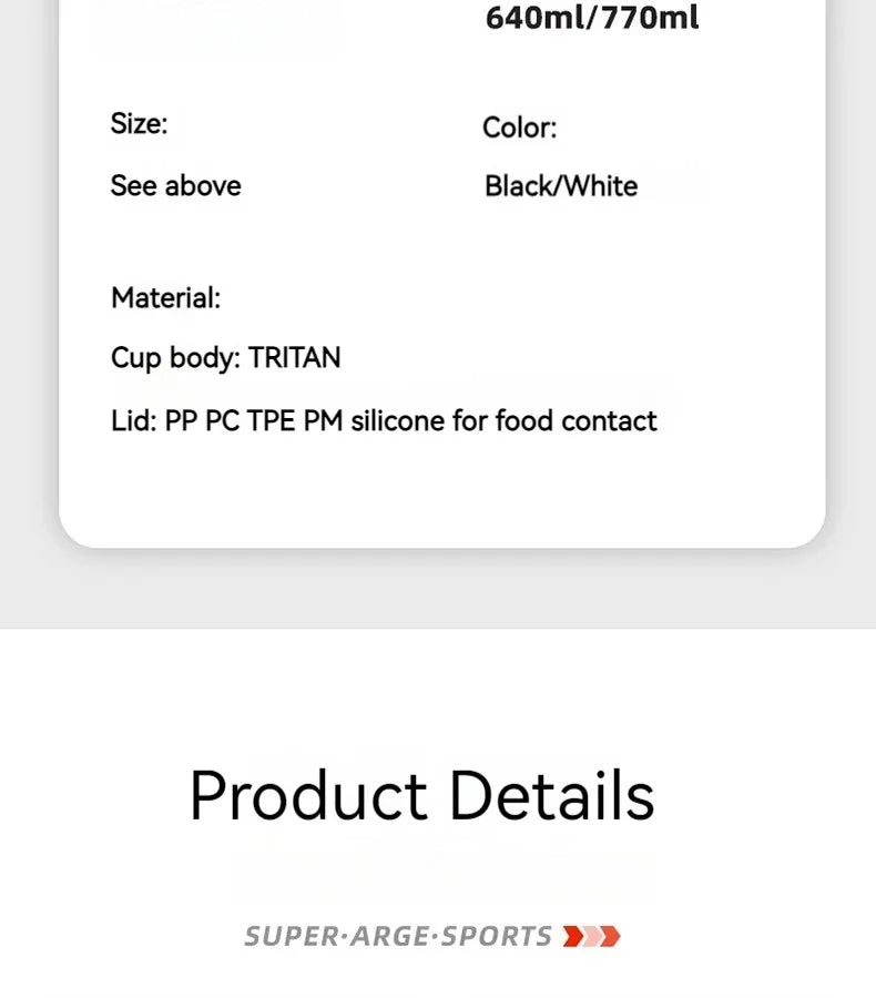 Portable Sports Water Cup For Men Tritan Material One Key Open Cover Fitness Cups High Temperature Seal Leakproof Kettle