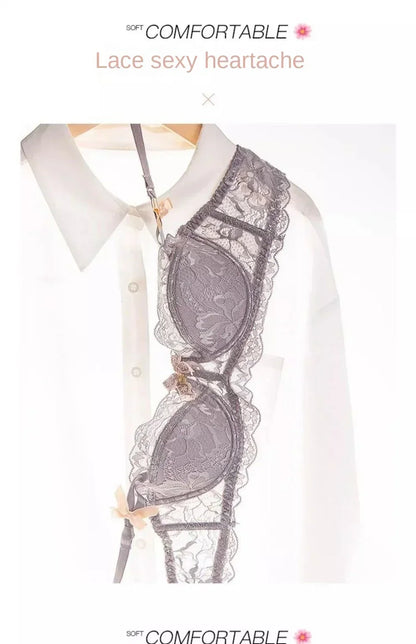 BANERDANI Light Luxury French Pure Desire Triangle Cup Breathable New Spring/summer Breathable Sexy Lace Not Empty Cup Bra Cover.