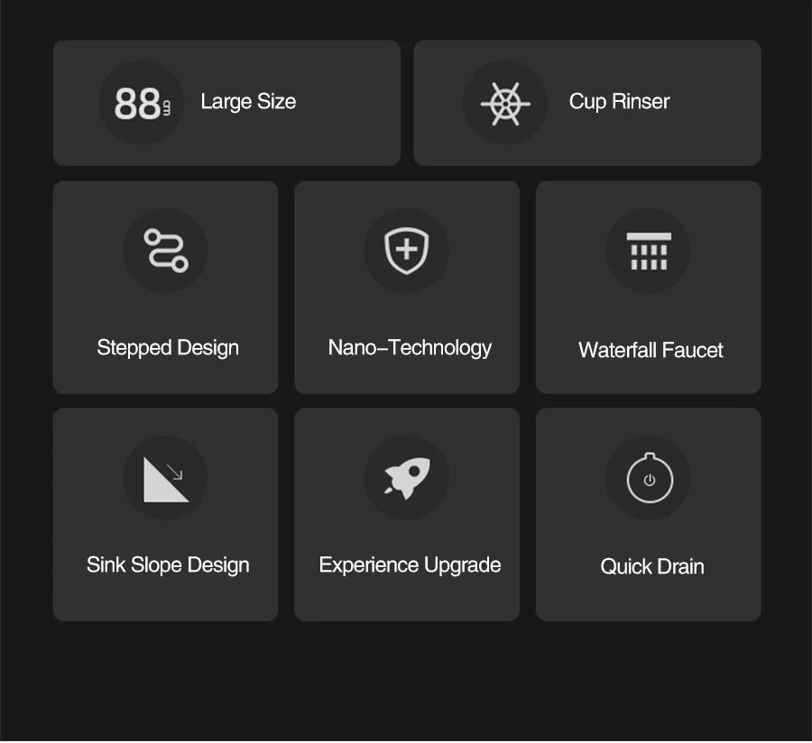 ASRAS New Waterfall Faucet Kitchen Sinks Nanometer Large Size 4mm Panel Handmade Sinks Cup Rinser Kitchen Sinks