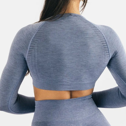 Seamless Workout Gym Training Shirts Long Sleeve Sports T-shirts Women Athletic Crop Sport Shirt Sportswear Yoga Clothes.