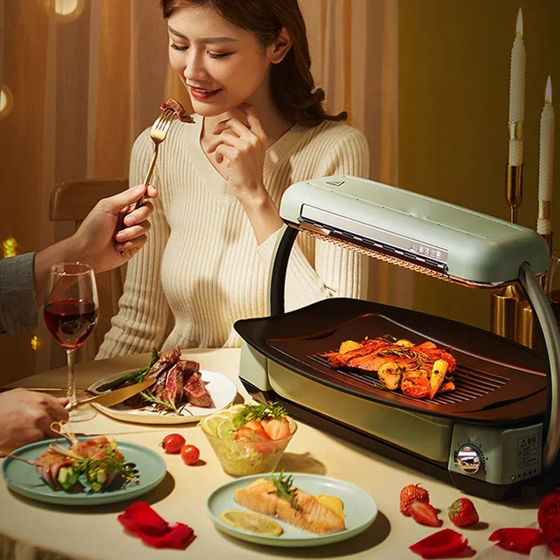 New Smokeless Barbecue Oven Barbecue Pot Household Multi-function Indoor Electric Oven Korean Style Skewer.