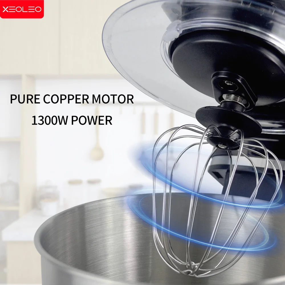 XEOLEO Electric Stand Mixer Kitchen Chef Machine 1300W Dough Mixer Maker 5L Egg Beater Kneader Food Blender.
