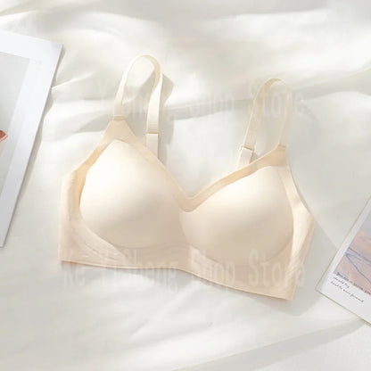 Small breast seamless bra Women's small breast push-up comfortable non-underwire soft support closed breast bra