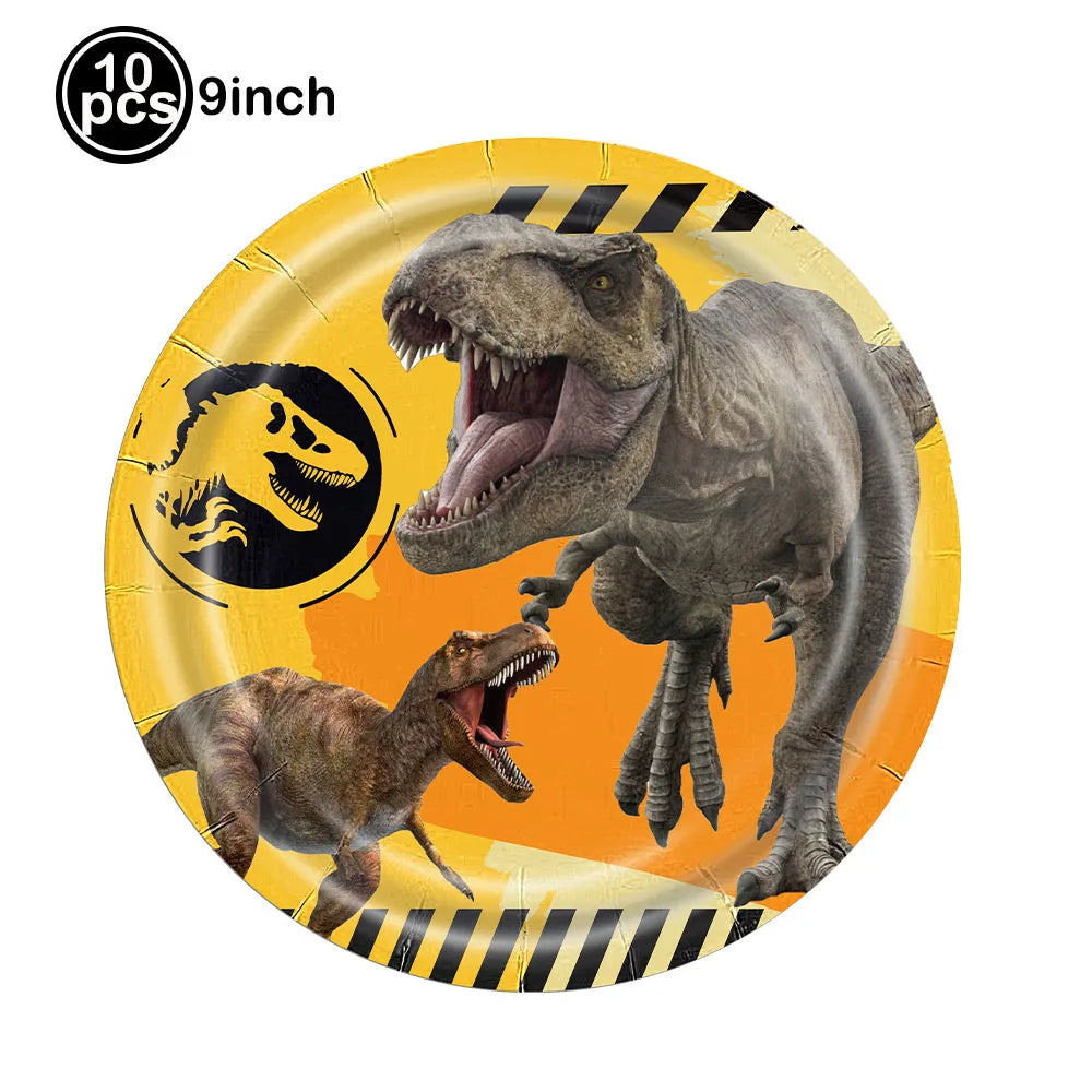 Jurassic Dinosaurier Geburtstagsparty liefert Dinosaurier Einweggeschirr Teller Tasse Serviette für Dinosaurier-Themen Party Kinder Jahre.