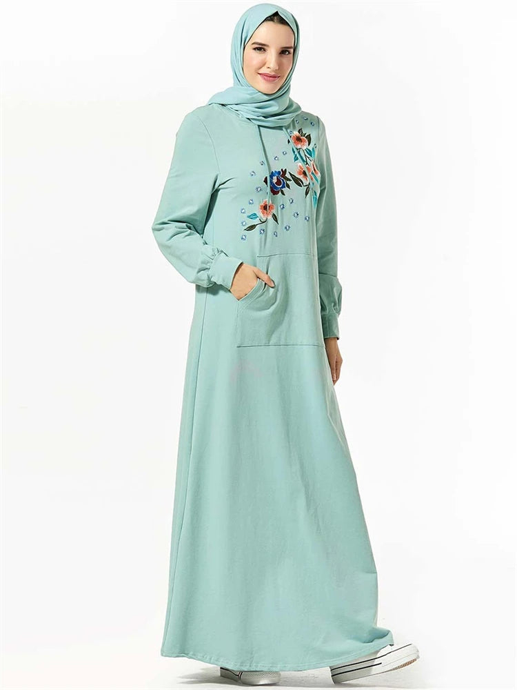 Ramadan Eid Green Abaya Damen Dubai Islamic Prayer Clothes Women Muslim Dress Kebaya Kaftan Robe Musulmane Caftan Marocain Femme.