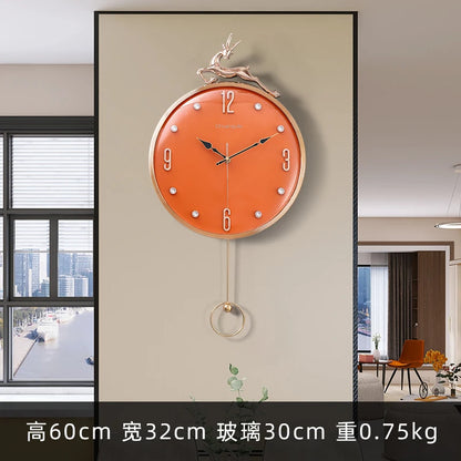 13-Zoll-Wanduhr mit verheißungsvollem Hirsch, nordisches kurzes Design, Wohnzimmer-Dekoration, Küche, Stummschaltung, Uhren, Kunst, Wanduhr, Heimdekoration, NEU