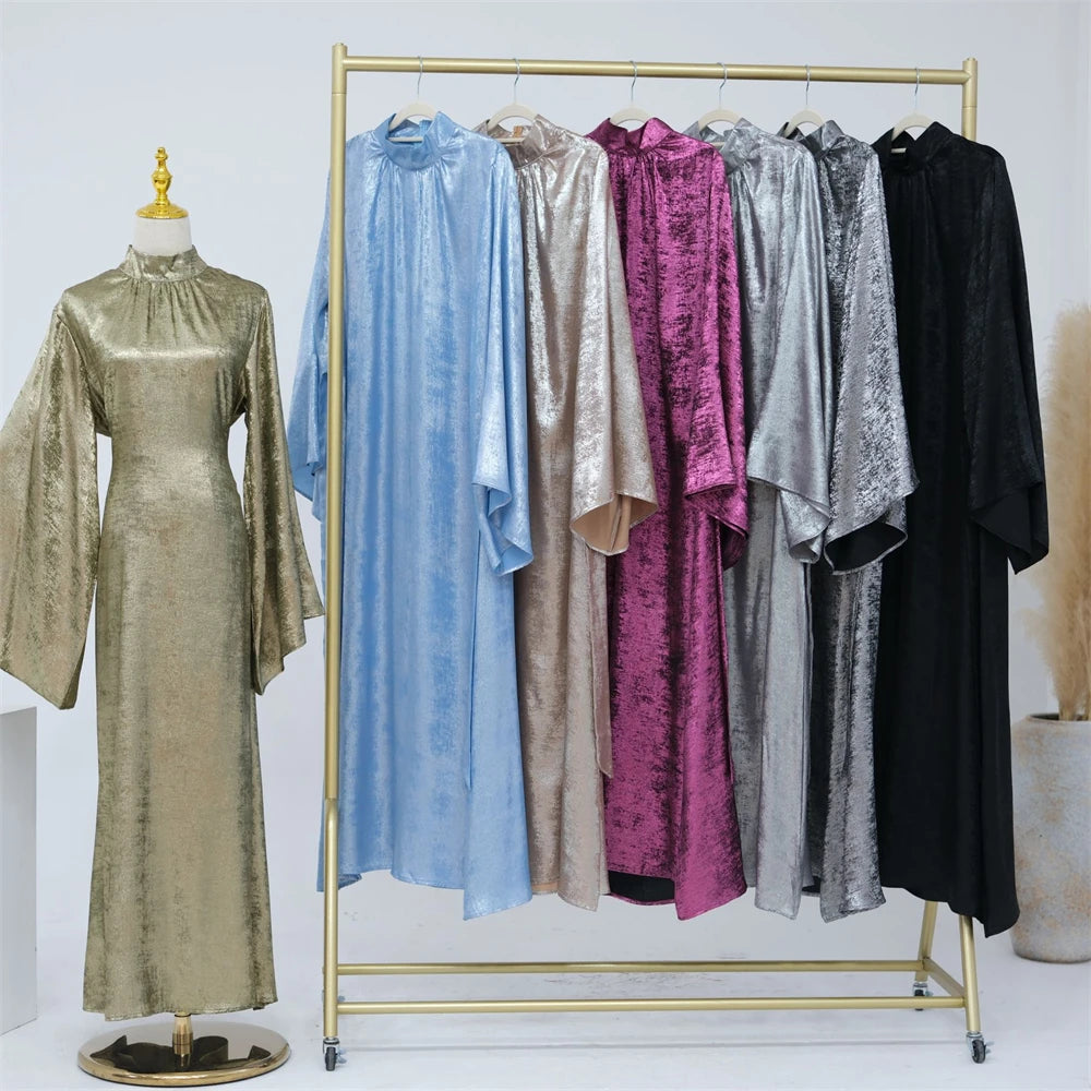 Shiny Satin Abaya Dubai Luxury 2025 Muslim Islam Abayas For Women Kaftan Dress Kebaya Caftan Marocain Femme Vestidos Musulmanes.