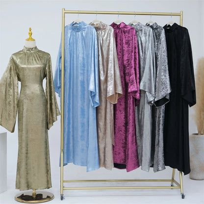 Shiny Satin Abaya Dubai Luxury 2025 Muslim Islam Abayas For Women Kaftan Dress Kebaya Caftan Marocain Femme Vestidos Musulmanes.
