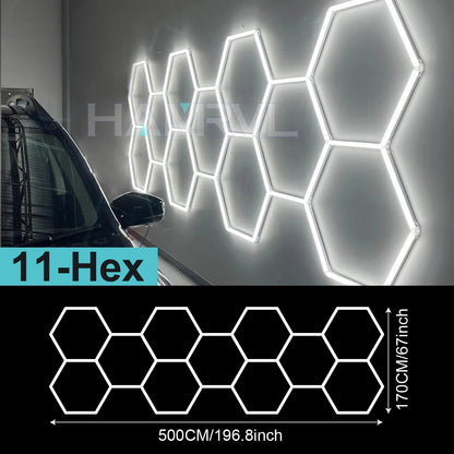 Hexagonal ceiling light BarberShop Car Garage LED Light 6500k LED tube for Gym Bar Hair Salon Library Workshop Auto Body Repair