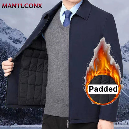 New Thicken Winter Jackets for Men's Winter Coats Warm Fleece Inner Jacket Men Business Stand Collar Parkas Man Outerwear L-3XL.
