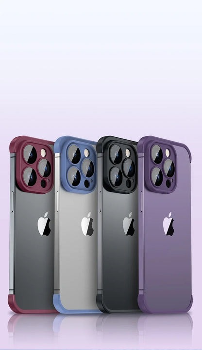 Frameless Silicone Bumper with Lens Protector Case for IPhone 17 Air 14 13 12 15 16 Pro Max Plus 15Pro 16Pro IPones Corner Cover.