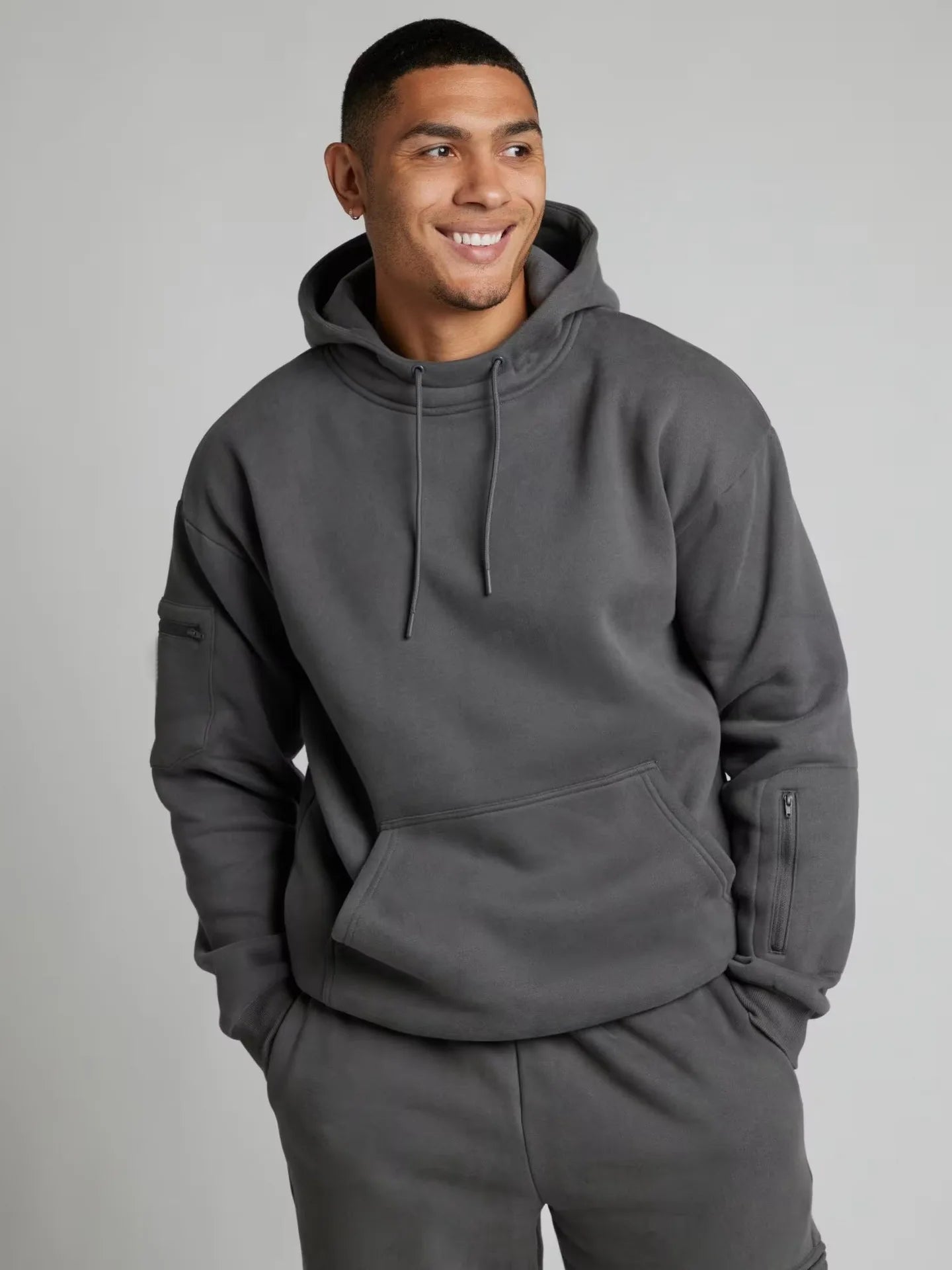 2025 Fitness Workout Outfits Autumn Winter Women Man Tracksuit Sport Pocket Sweatshirt Hoodies Sweatpants 2 Two Piece Set Lover