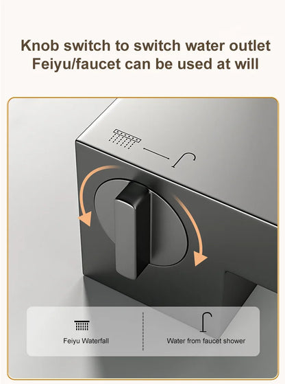 Black Stainless Steel Kitchen Sink Waterfall Sink dishwashing Basin Large Single Sink Household Sink Under The Counter Sink