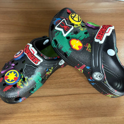 Children Slippers The Avengers Anime Disney Marvel Kawaii Hole Sandals Eva Beach Breathable Shoes Outdoor Non Slip Comfort Gifts.