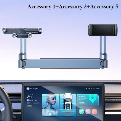 Oatsbasf Dual-position Car Screen Phone Holder Stand Metal Aluminum Adjustable for Tesla Model 3 Highland Y Car Accessories