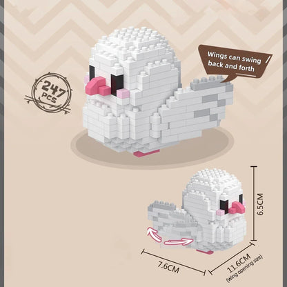 KNEW BUILT Colorful Parrot Micro Mini Building Blocks Assembly Toys 3D Model Bricks for Birds Funs Hands-on Ability Gift